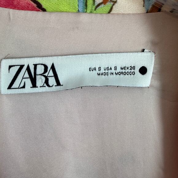 New ZARA Floral Printed Long Kimono Belted Side Slits Fully Lined Size Small S - Picture 8 of 11